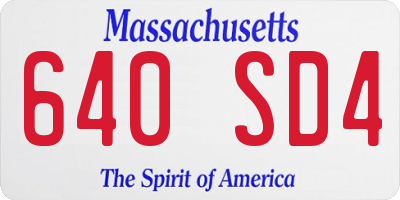 MA license plate 640SD4