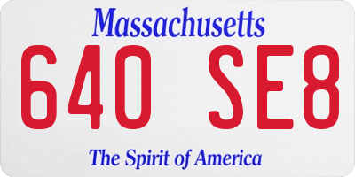 MA license plate 640SE8