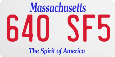 MA license plate 640SF5