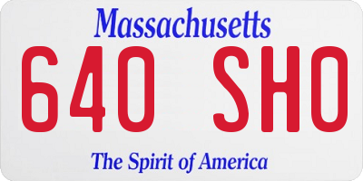 MA license plate 640SH0