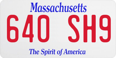 MA license plate 640SH9