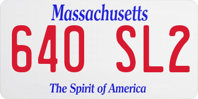MA license plate 640SL2