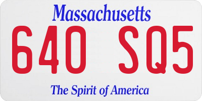 MA license plate 640SQ5