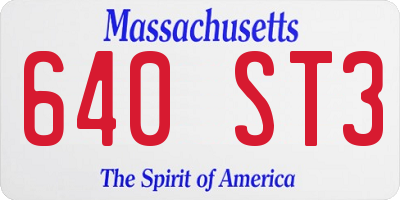 MA license plate 640ST3