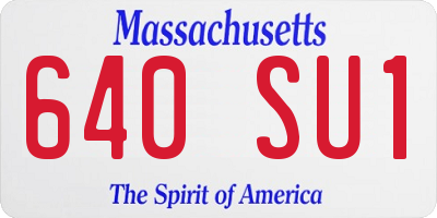 MA license plate 640SU1