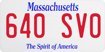 MA license plate 640SV0