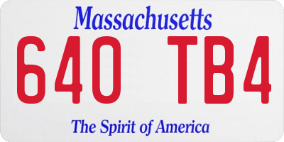 MA license plate 640TB4