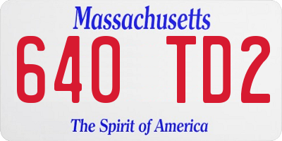 MA license plate 640TD2