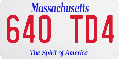 MA license plate 640TD4