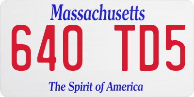 MA license plate 640TD5