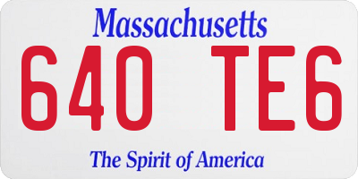 MA license plate 640TE6