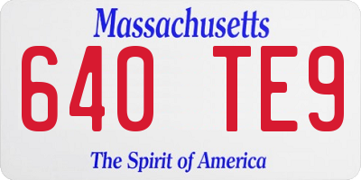 MA license plate 640TE9