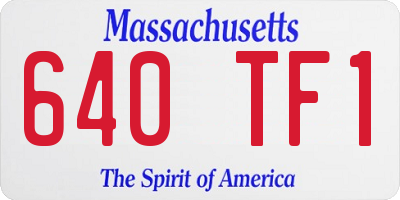 MA license plate 640TF1