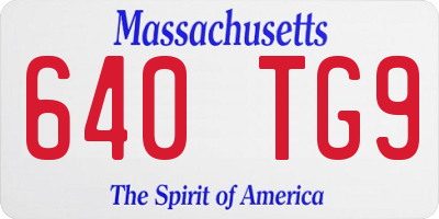 MA license plate 640TG9
