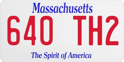 MA license plate 640TH2