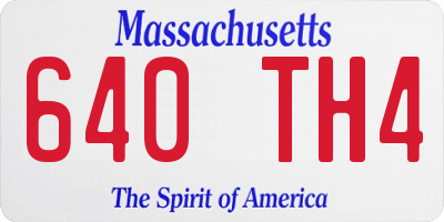 MA license plate 640TH4