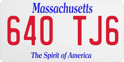 MA license plate 640TJ6