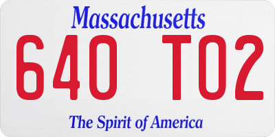 MA license plate 640TO2