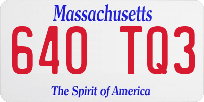 MA license plate 640TQ3