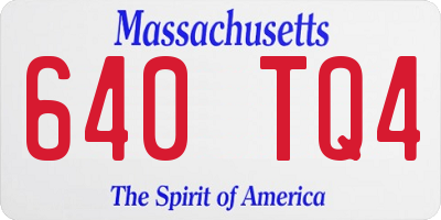 MA license plate 640TQ4