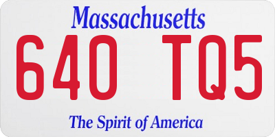MA license plate 640TQ5