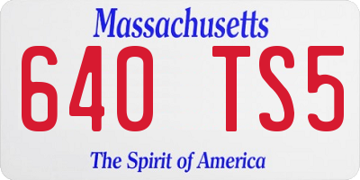 MA license plate 640TS5
