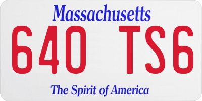 MA license plate 640TS6