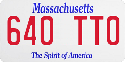 MA license plate 640TT0