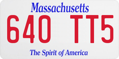 MA license plate 640TT5