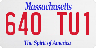 MA license plate 640TU1