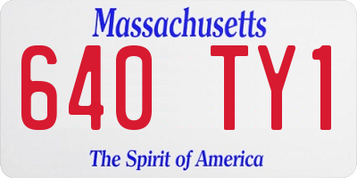 MA license plate 640TY1