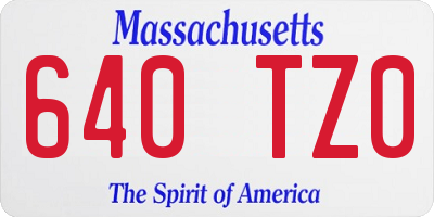 MA license plate 640TZ0