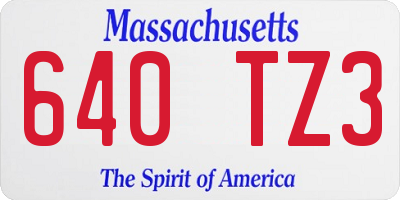 MA license plate 640TZ3