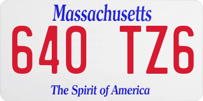 MA license plate 640TZ6