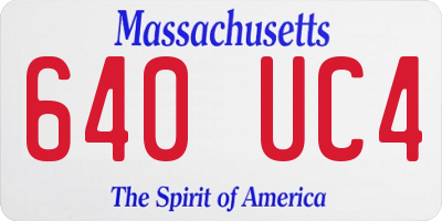 MA license plate 640UC4