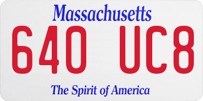 MA license plate 640UC8