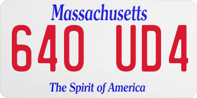 MA license plate 640UD4
