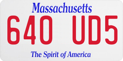MA license plate 640UD5