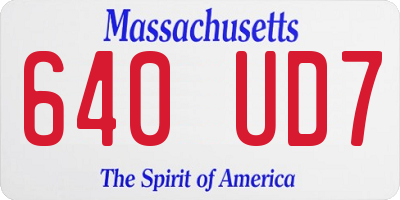 MA license plate 640UD7