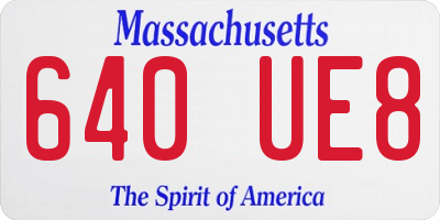 MA license plate 640UE8