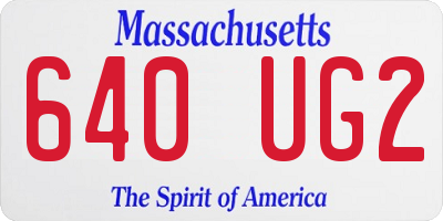 MA license plate 640UG2