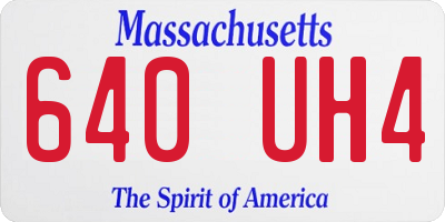 MA license plate 640UH4