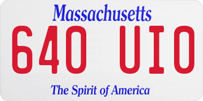 MA license plate 640UI0