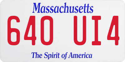MA license plate 640UI4