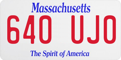 MA license plate 640UJ0