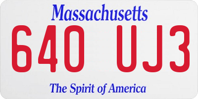 MA license plate 640UJ3