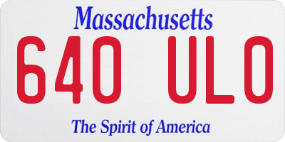 MA license plate 640UL0