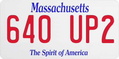 MA license plate 640UP2