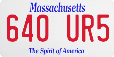 MA license plate 640UR5