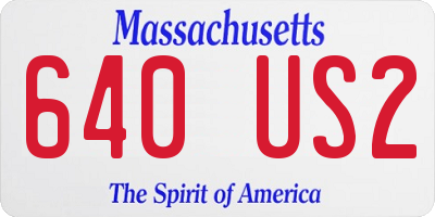 MA license plate 640US2